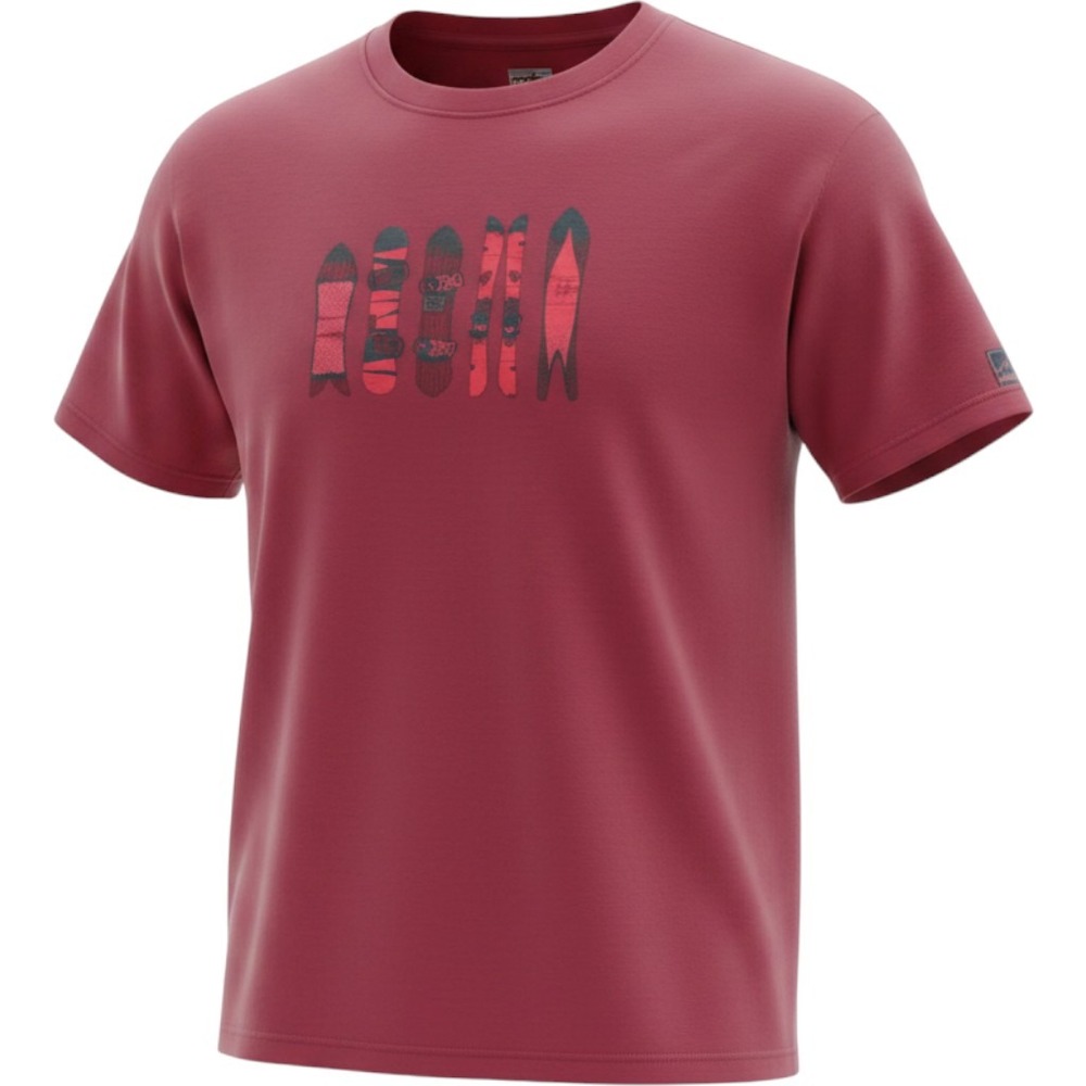 Patagonia Mens XXL Slim Fit T-Shirt Burgundy Red Ski Snowboard Graphic Cotton